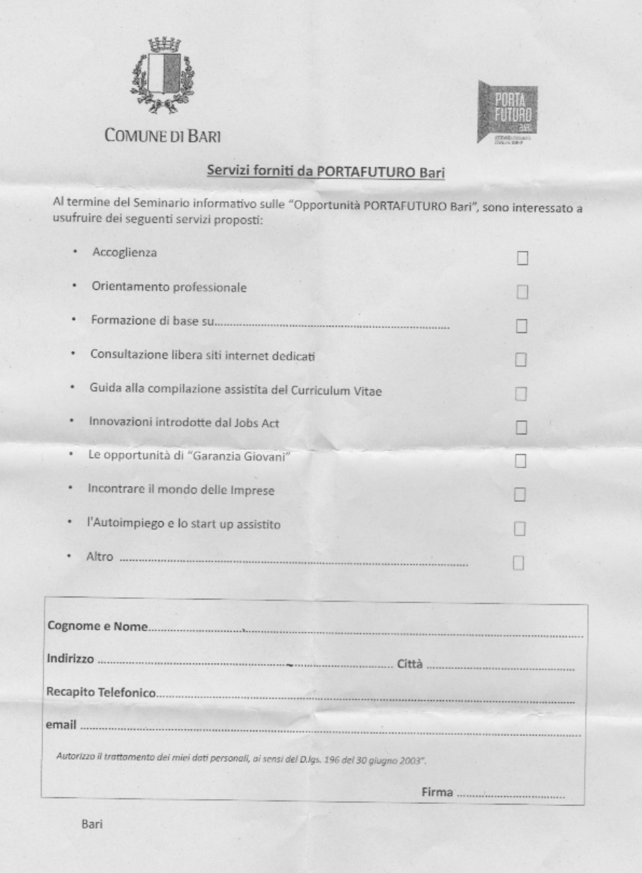 10 - servizi forniti da Porta futuro