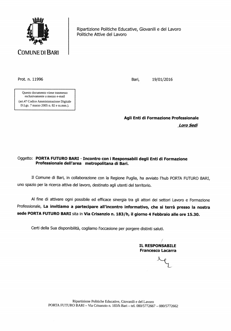 francesco lacarra invito