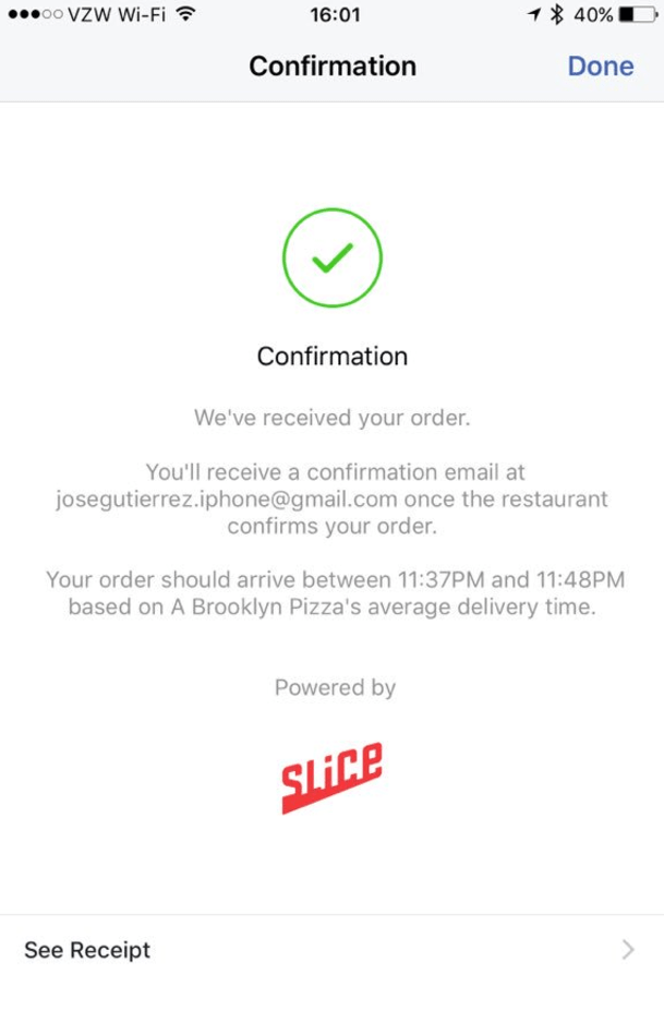 07 - Conferma dell'ordine e arrivo del cibo