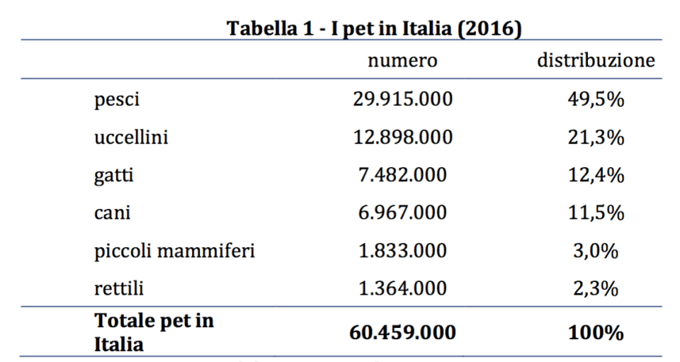 i pet in italia