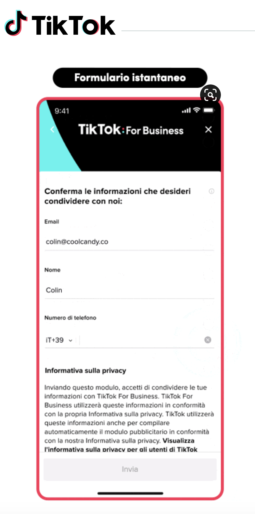 compila fornmulario istantaneo