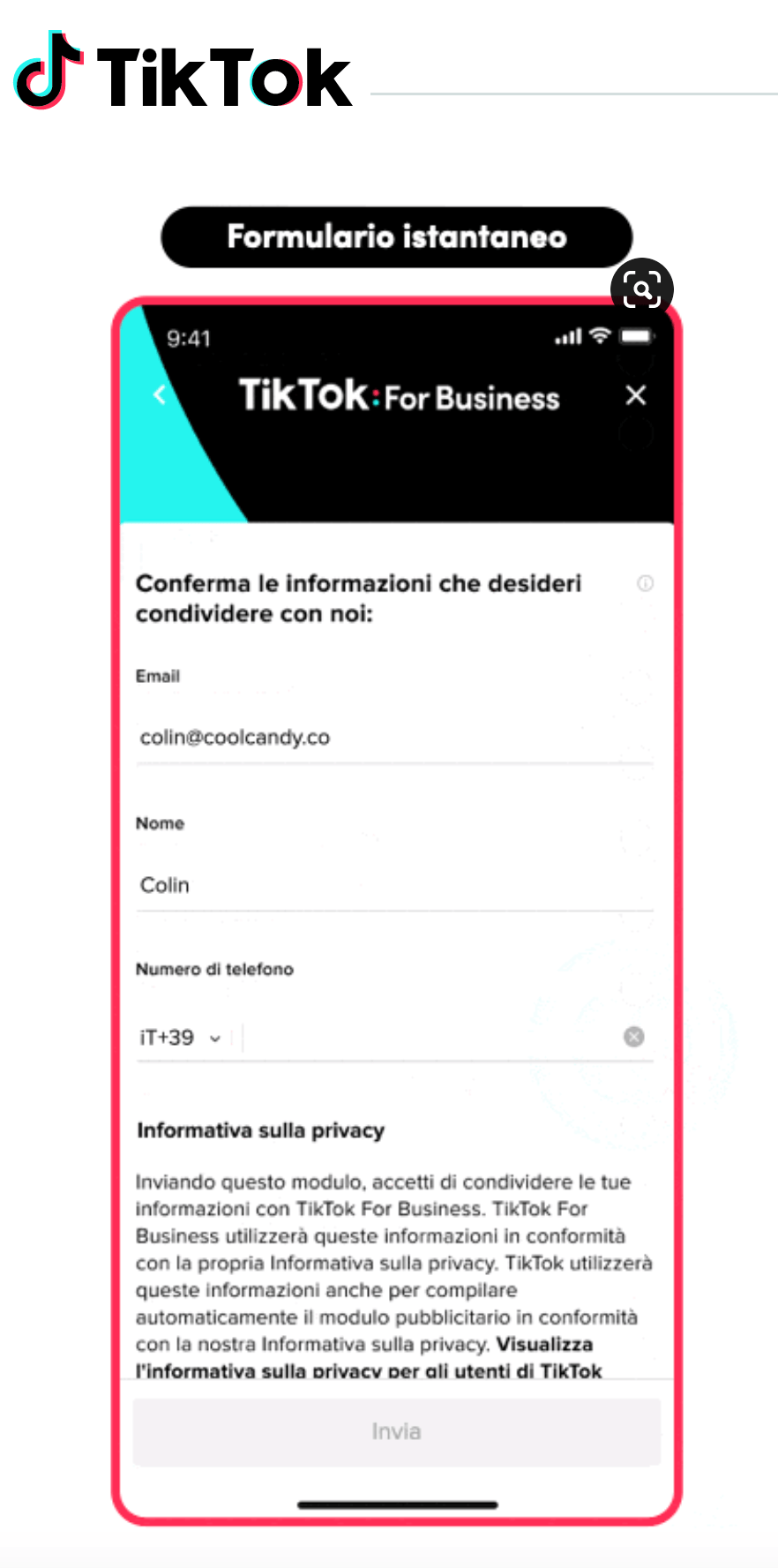 compila fornmulario istantaneo